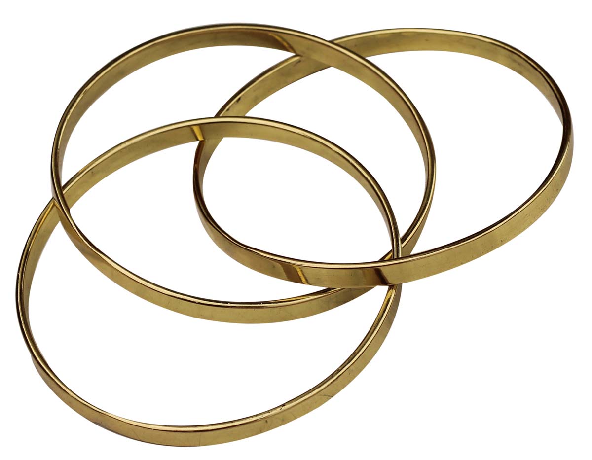 Wholesale Bracelets & Bangles – Set of 3 Bangles – Cast in Brass – Polished Lacquer Finish - Unique Fashionable Jewelry Collection for Women/Teens